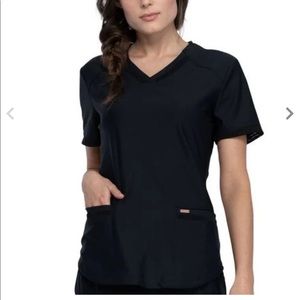 Black Women's V-Neck Scrub Top